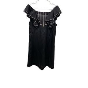 Bcbg MaxAzaria black dress size medium ruffle tiered sleeves